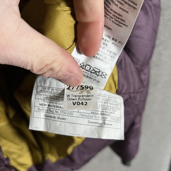 Outdoor Research Transcendent Down Pullover Jacket Womens Small Purple Hooded - Picture 7 of 9